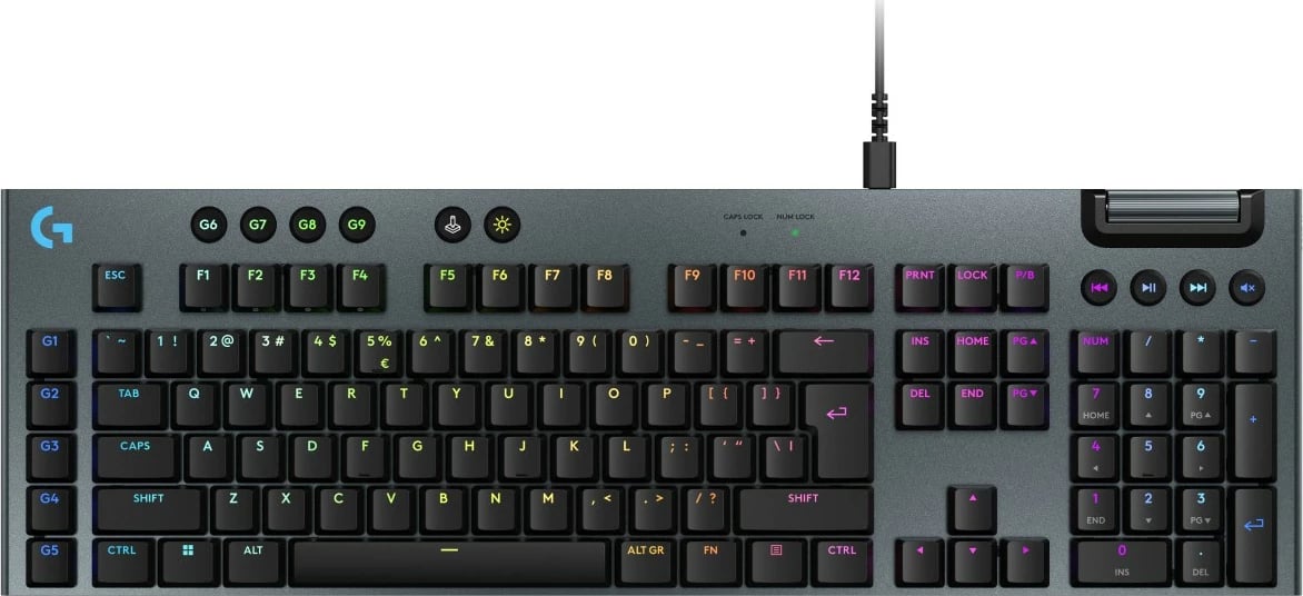 Tastierë Logitech G G915 X, Wired, USB, Mekanike, RGB LED, QWERTY, E zezë