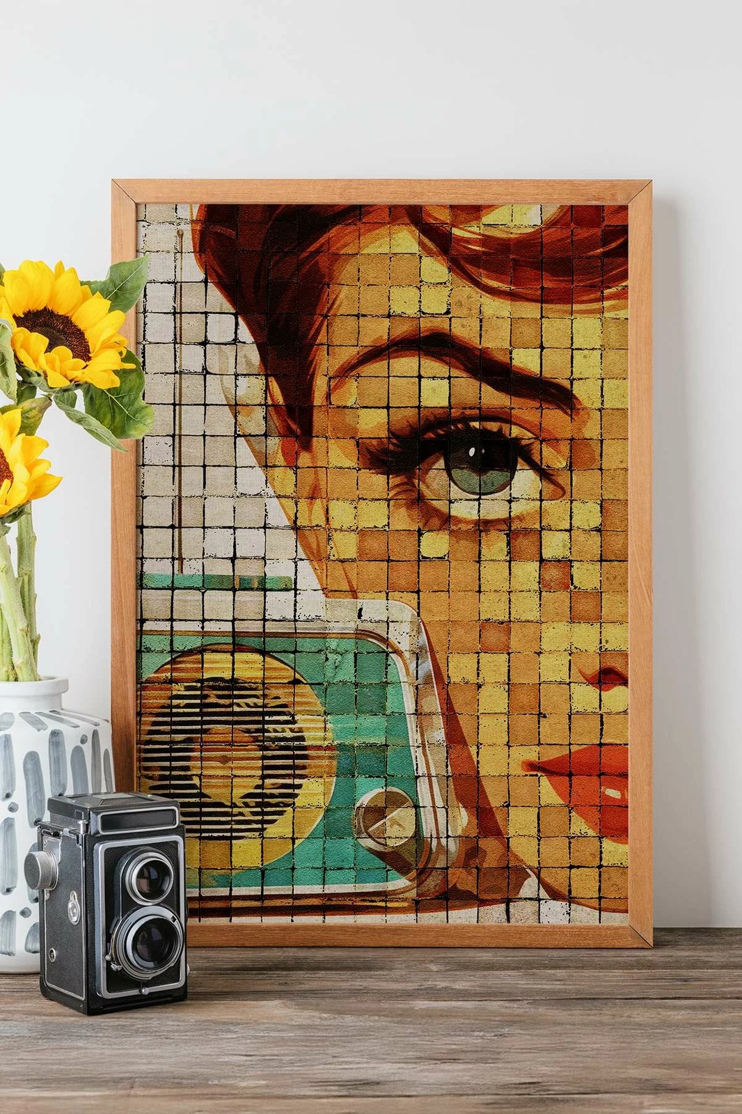 Pikturë dekorative me kornizë, Wallity, Popmosaıc24, shumëngjyrëshe, 33x48cm