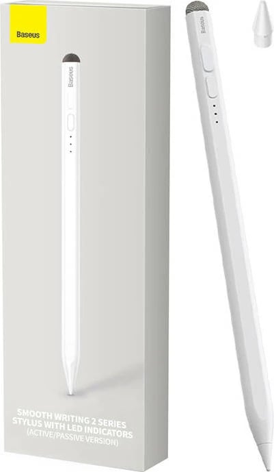 Stylus Baseus SXBC060302 për iPad, aktiv + pasiv, indikator LED, i bardhë
