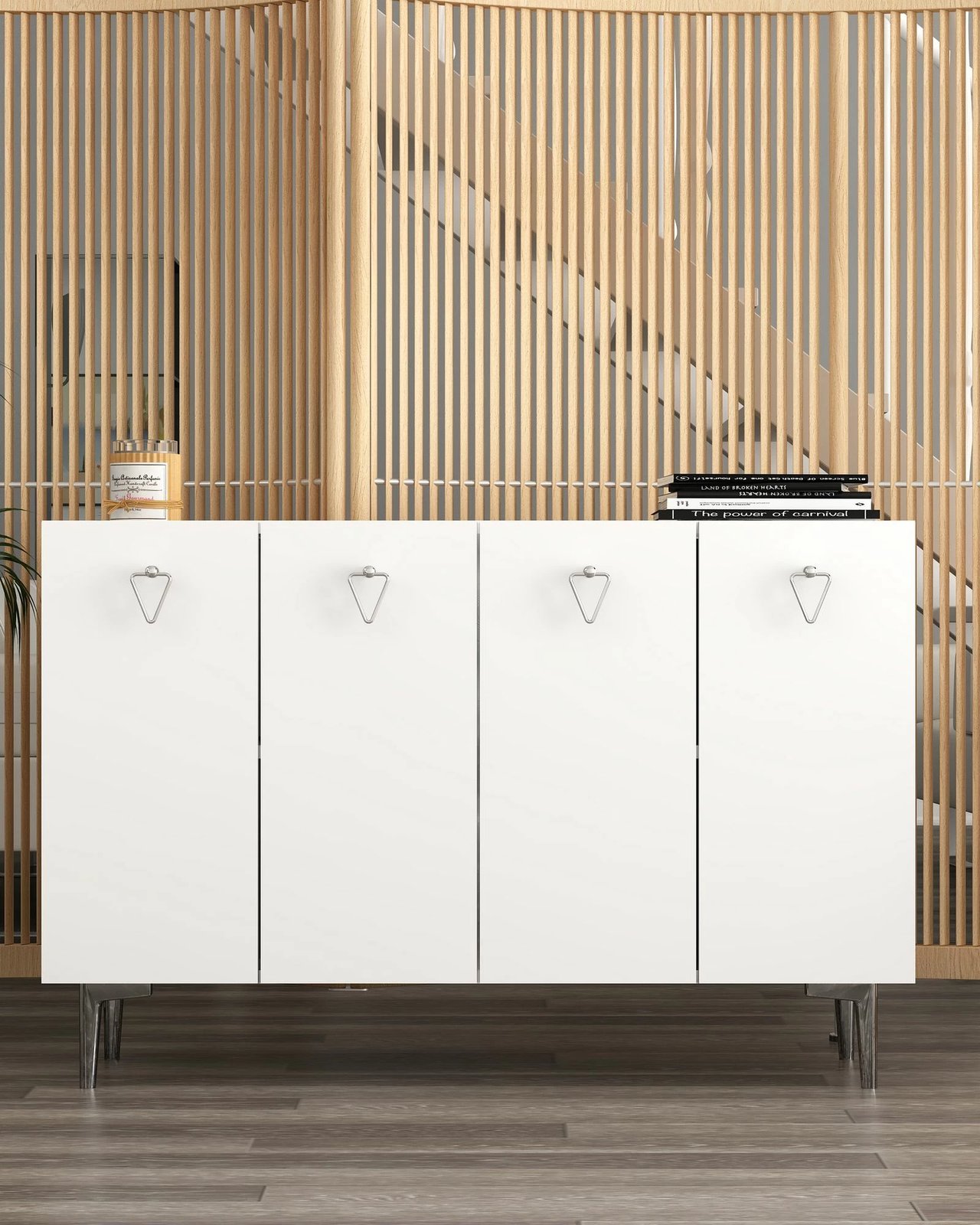 Konsolë Skye Decor Leyla, e bardhë, argjend