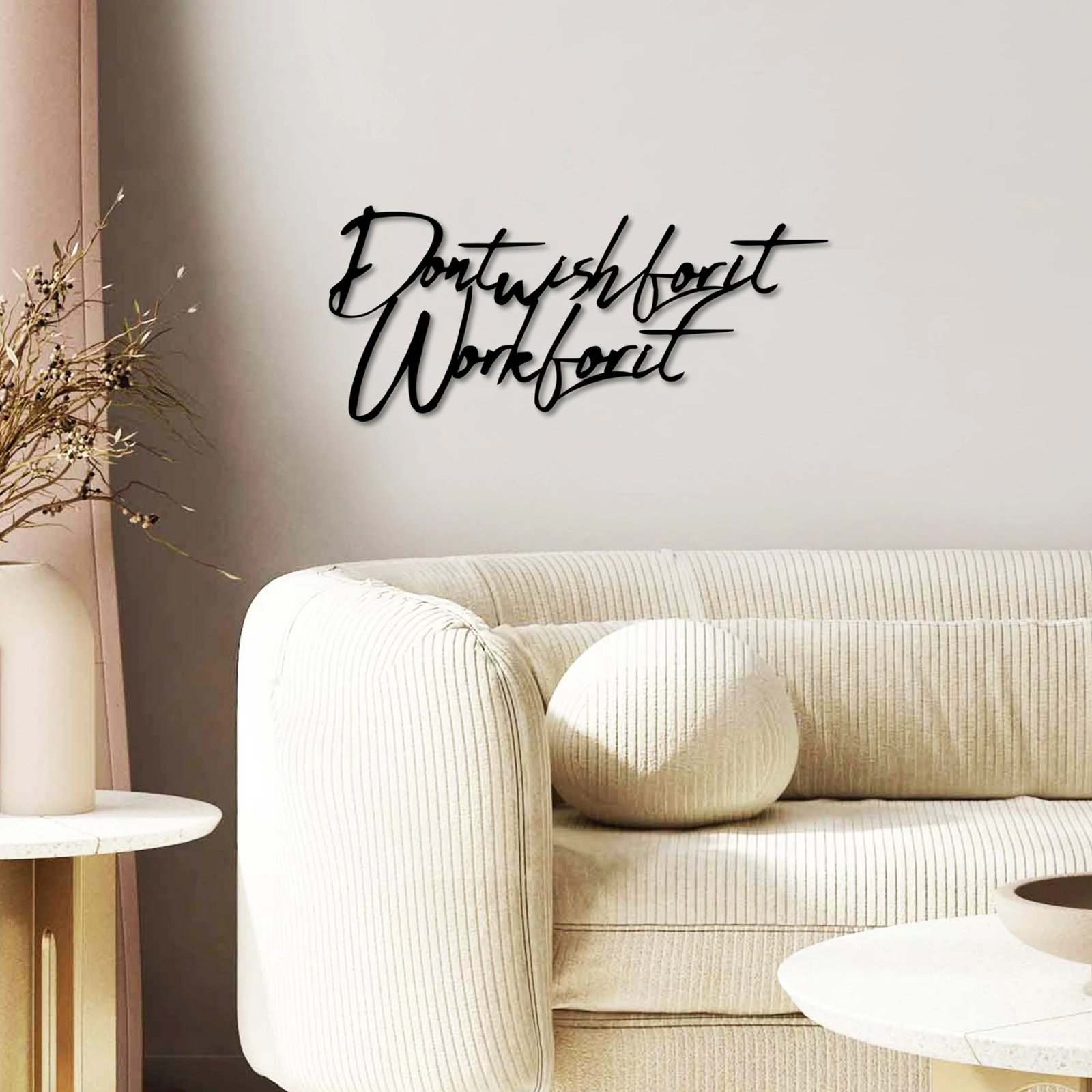 Aksesor dekorativ metalik për mur, Wallity, Wish Work