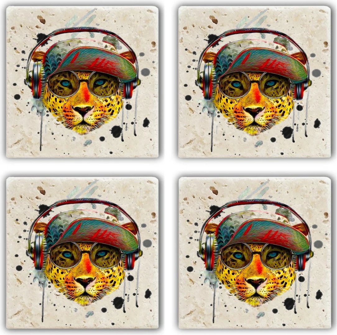 Nënstresa qelqi prej guri natyral, shumëngjyrëshe, 4 copë, Hermia Concept, TBA7436502735769