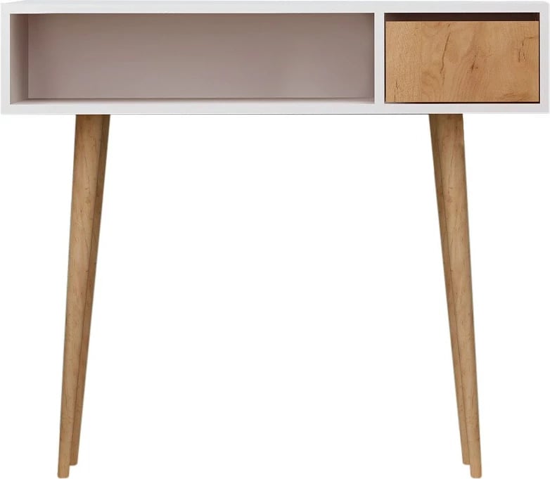 Komodë 2-shkallëshe, ngjyrë lis dhe e bardhë, Hanah Home Kiogi