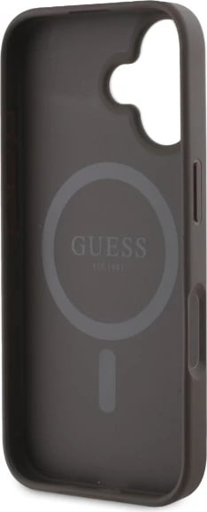 Mbështjellës Guess 4G Ring Classic Logo MagSafe për iPhone 16, Kafe Mbështjellës Guess 4G Ring Classic Logo MagSafe për iPhone 16, Kafe