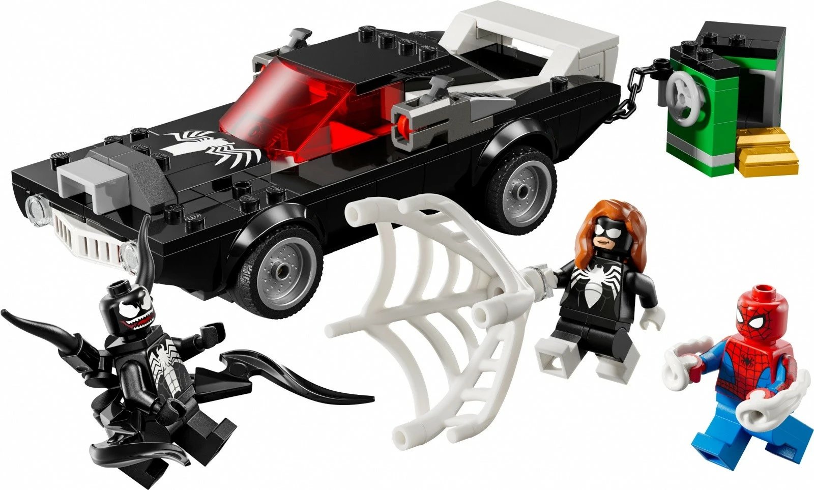 Set ndërtimi LEGO Marvel Super Heroes 76309 Spider-Man vs. Venom Muscle Car, 254 pjesë