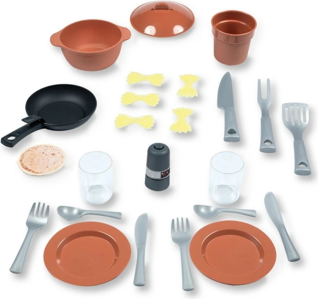 Set lodrash kuzhine Smoby Kitchen Island, plastikë, shumëngjyrëshe, me 23 aksesorë