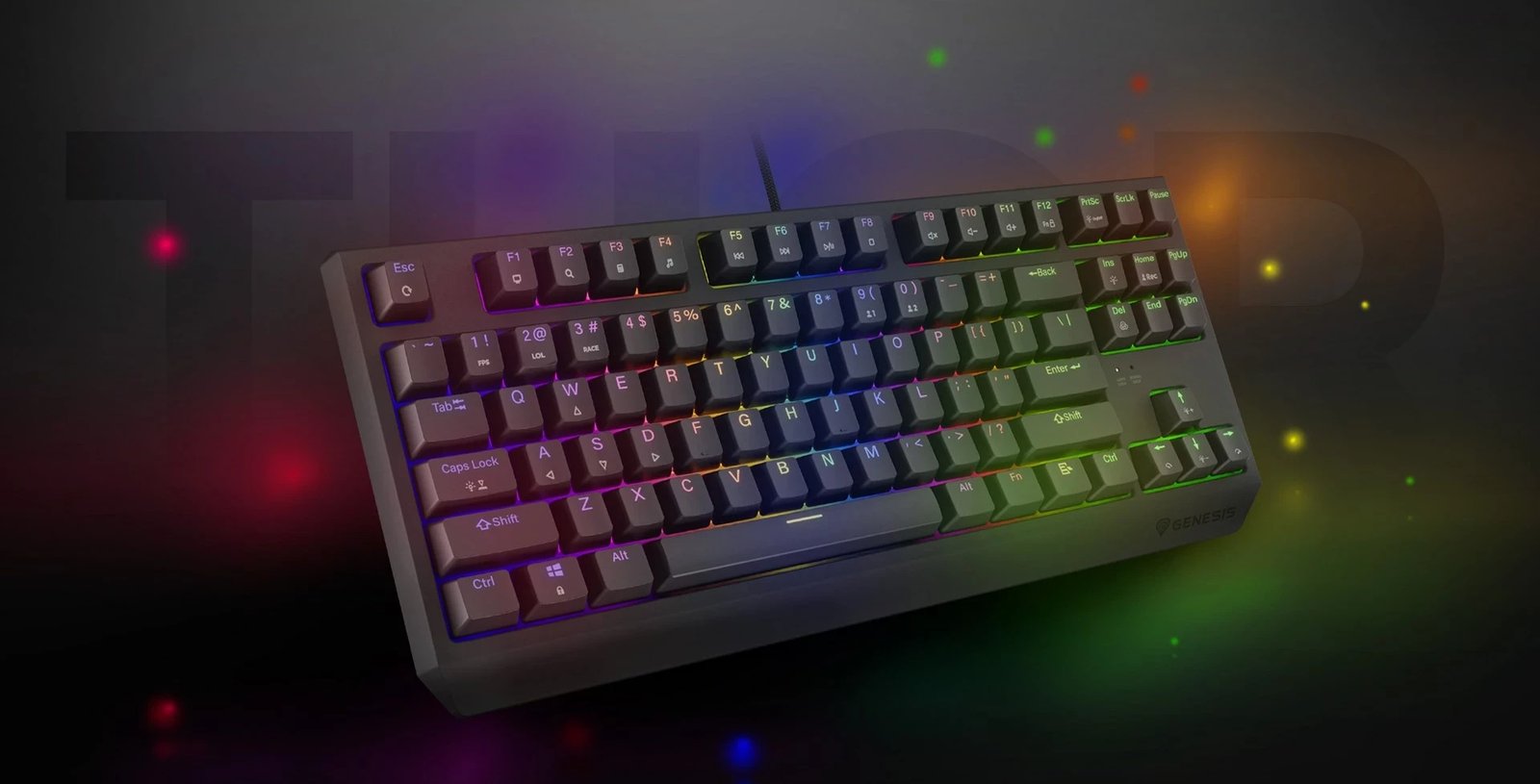 Tastierë mekanike GENESIS Thor 230 TKL, QWERTY, RGB, Wireless + Bluetooth, e zezë Tastierë mekanike GENESIS Thor 230 TKL, QWERTY, RGB, Wireless + Bluetooth, e zezë