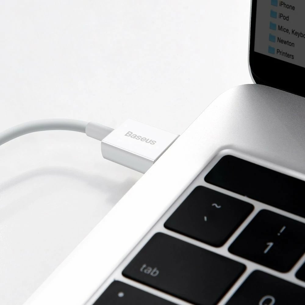 Kabllo Baseus Superior CALYS-A02, USB në Lightning, 1m, 2.4A, Bardhë