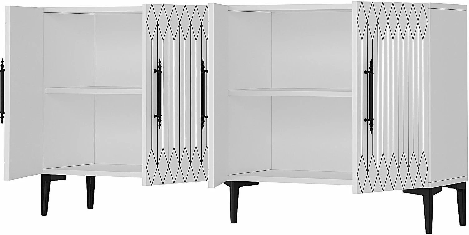 Konsolë Skye Decor, Ressi, e bardhë