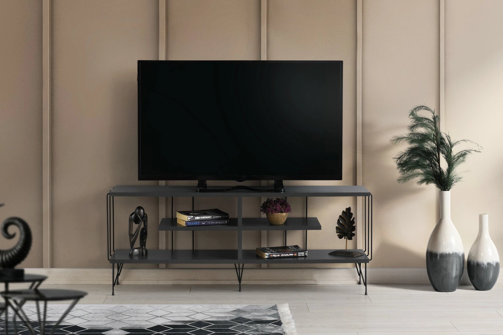 Komodë TV Hanah Home, Eze, ngjyrë antracit