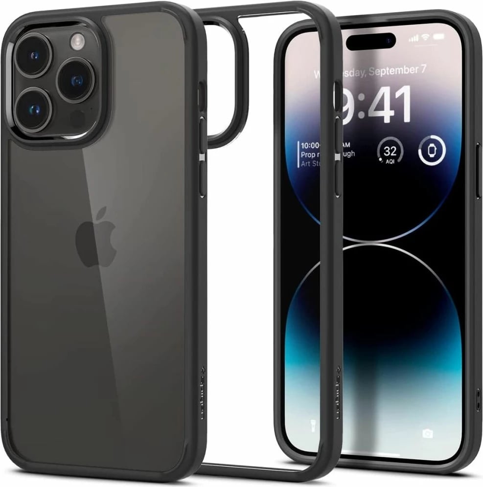 Mbështjellës Spigen Ultra Hybrid për iPhone 14 Pro, Matte Black