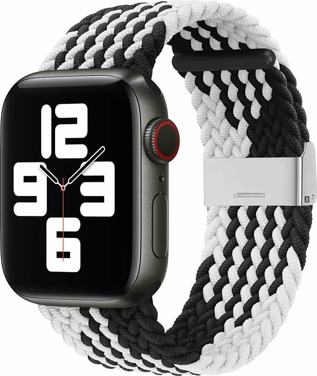 Rrip tekstili i endur për Apple Watch Hurtel, 38/40/41mm, zi/bardhë