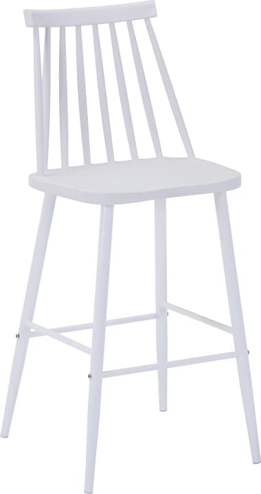 Karrige për bar Aurora I pp, ngjyrë e bardhë, këmbë metali të bardha, 42x47x99cm