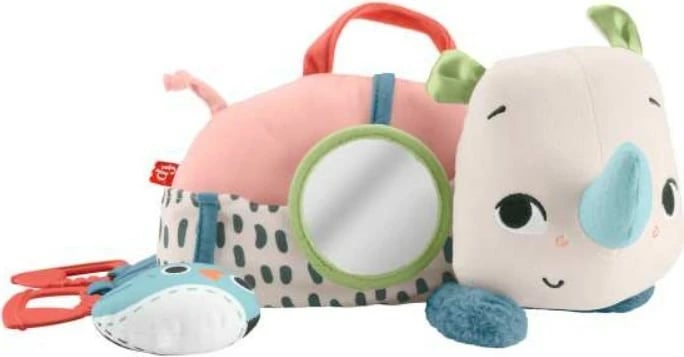 Lodër pelushi Fisher Price Planet Friends Rhinoceros HYR55, shumëngjyrëshe