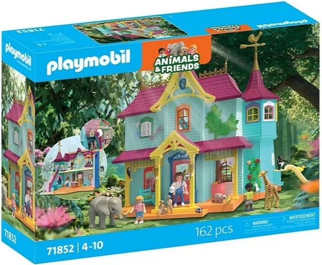 Set lodrash Playmobil Animals & Friends 71852 me shtëpi dhe kafshë, shumëngjyrësh, 162 pjesë