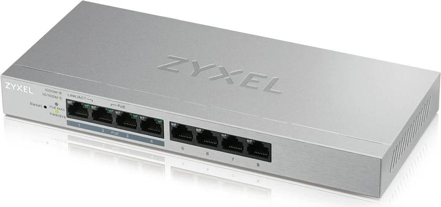 Switch Zyxel GS1200-8HP v2, Managed Gigabit Ethernet (10/100/1000), Gri