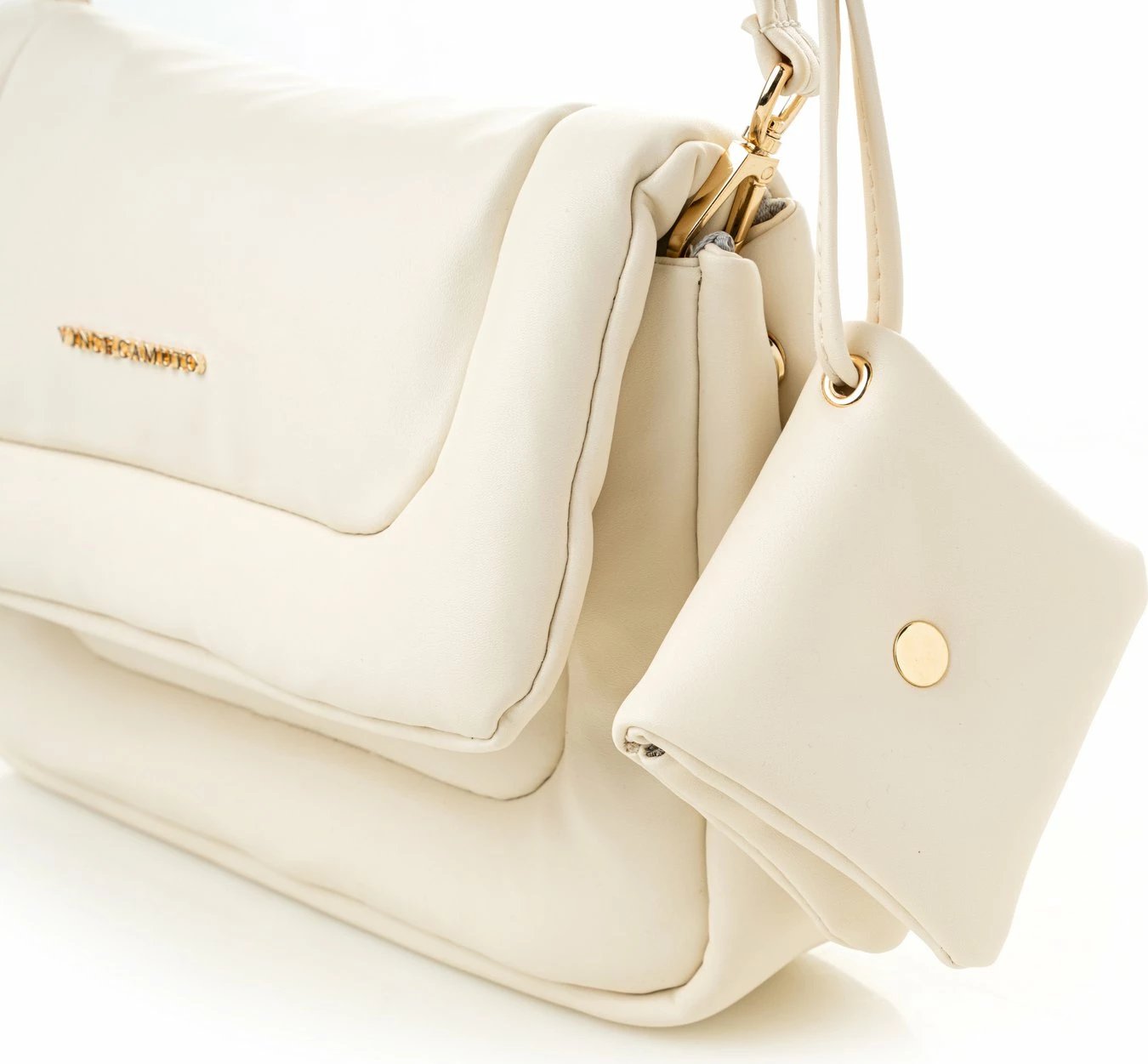 Çantë shpatull për femra, ngjyrë krem, Genoa