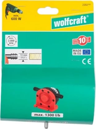 Pompë Wolfcraft 2202000, me mbështjellës plastik, 1300 l/h, e zezë