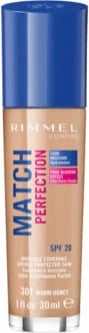 Fondatinë Rimmel Match Perfection 301 Warm Honey, unisex