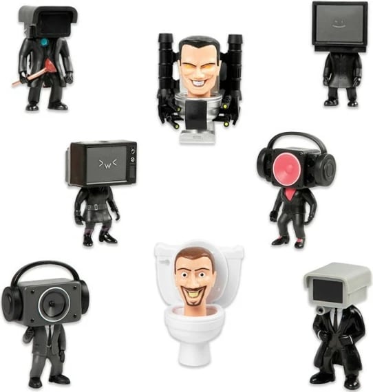 Set figurina misterioze Skibidi Toilet Cobi BTH-1310DIS, 9 copë
