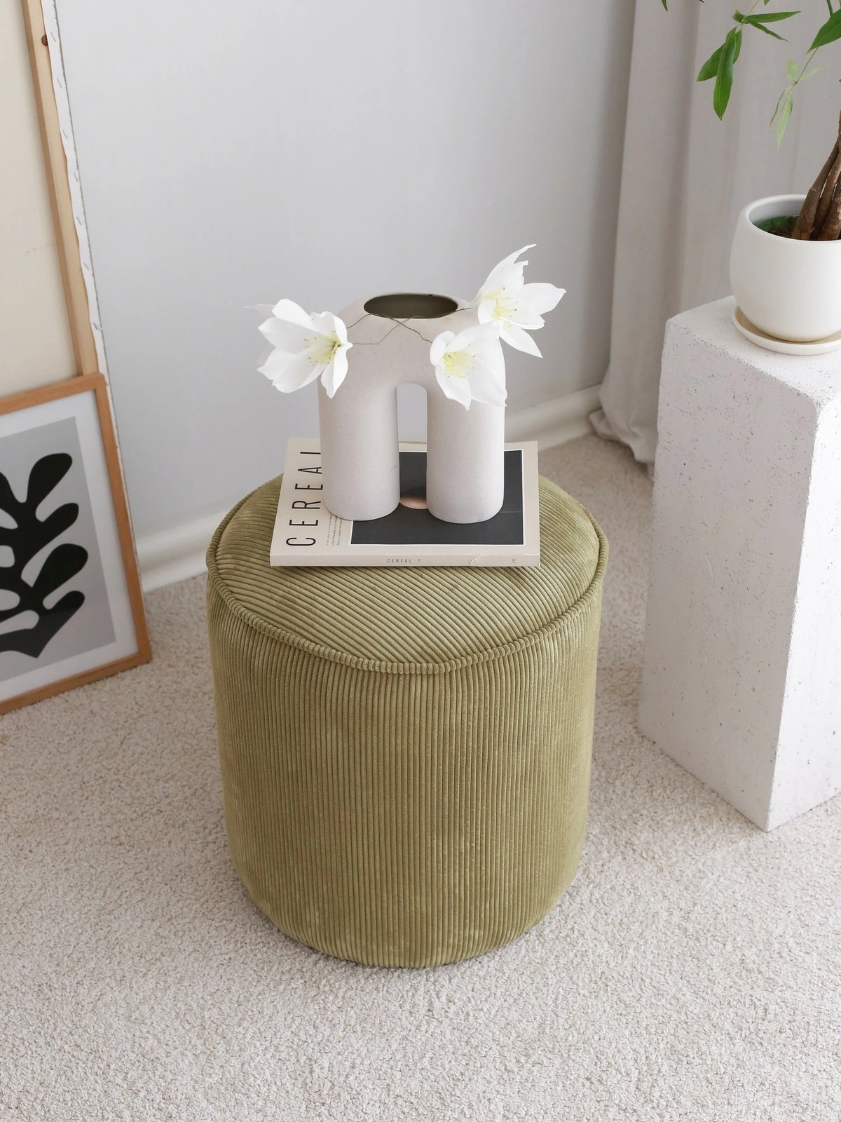 Pouf Atelier del Sofa, Teddy fitilli, ngjyrë khaki