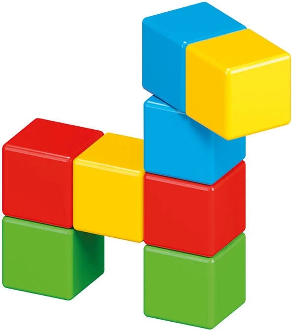 Set blloqe magnetike Geomag Magicube Color Recycled Crystal GEO-054, 8 copë, shumëngjyrëshe