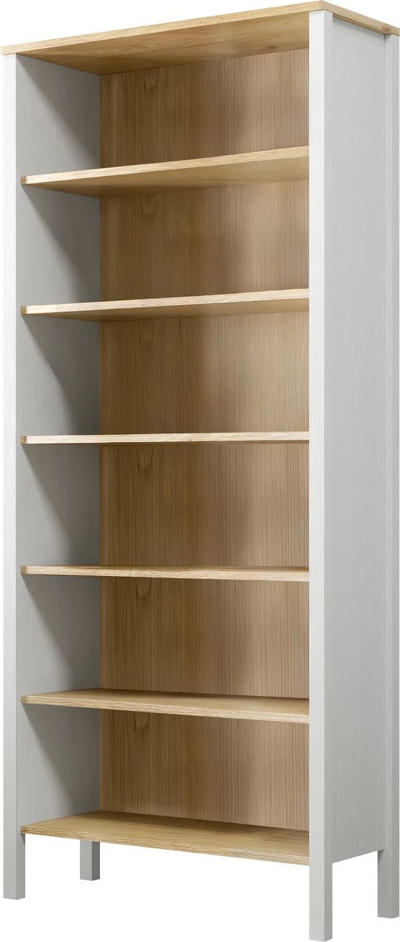 Raft librash Hanah Home, FRN-20068, ngjyrë druri dhe e bardhë