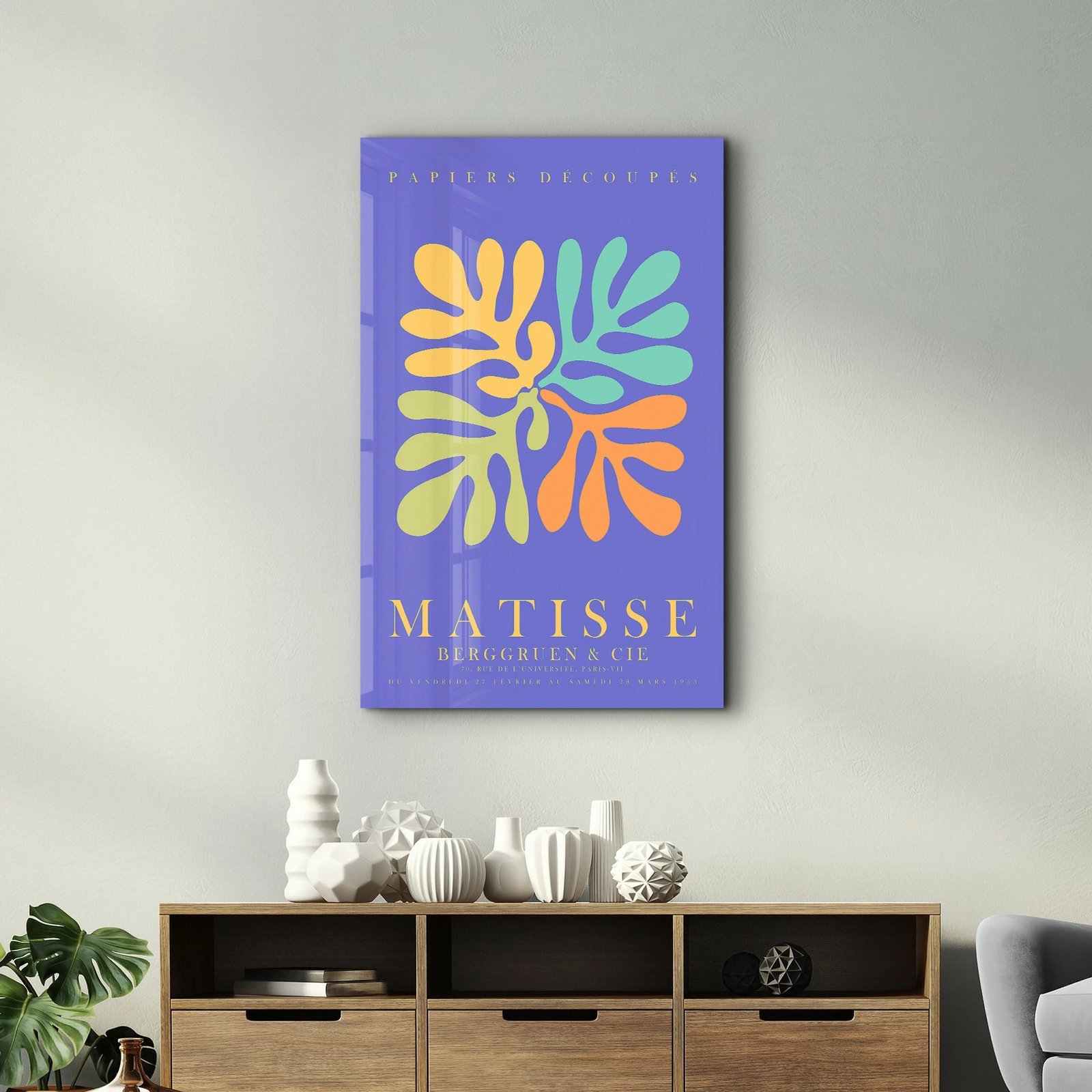 Pikturë dekorative prej xhami të temperuar, shumëngjyrëshe, SPR-1162, 35x55cm