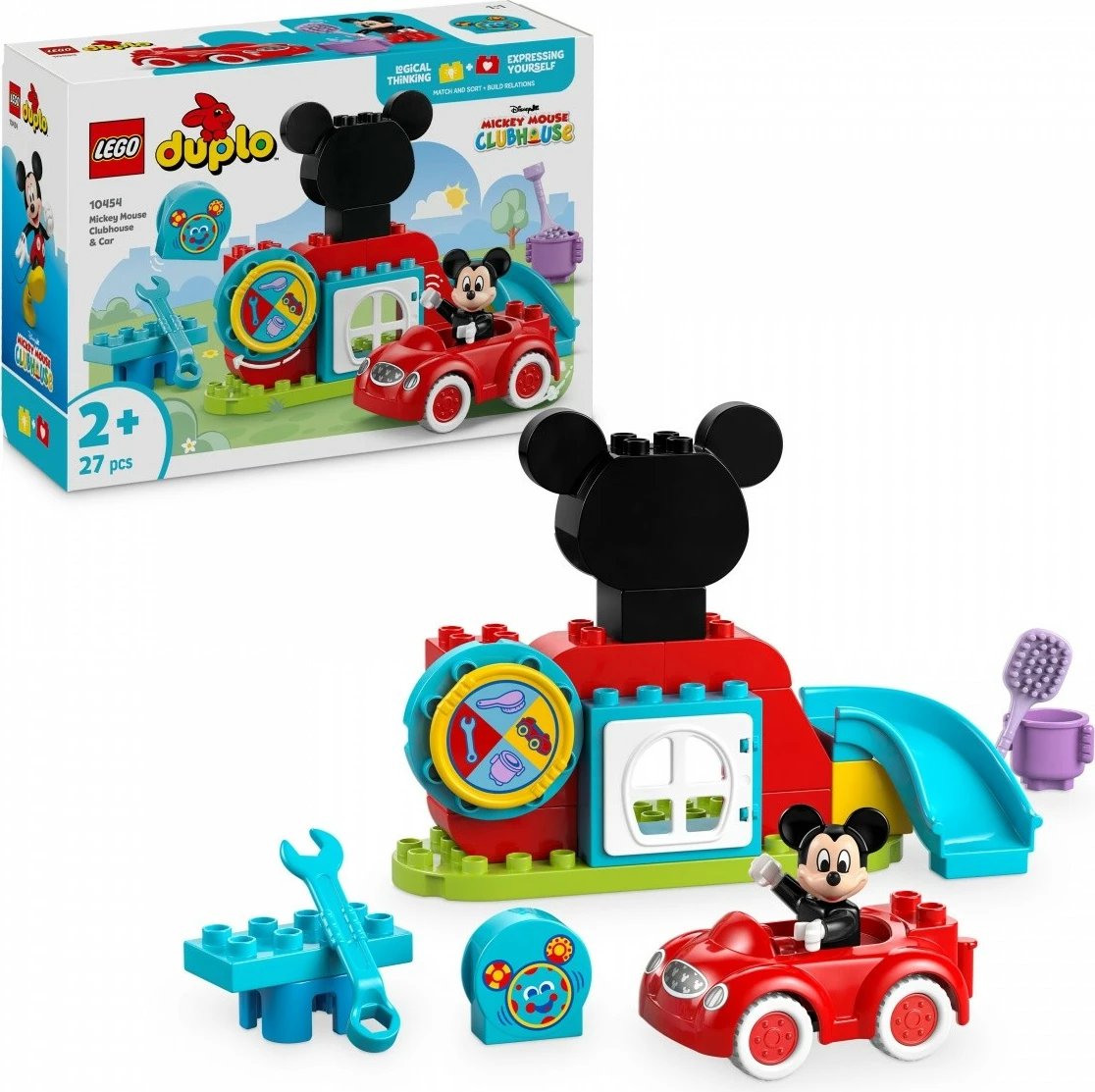 Set lodrash LEGO DUPLO Mickey Mouse Clubhouse & Car 10454, 27 pjesë, për fëmijë, Plastikë Set lodrash LEGO DUPLO Mickey Mouse Clubhouse & Car 10454, 27 pjesë, për fëmijë, Plastikë