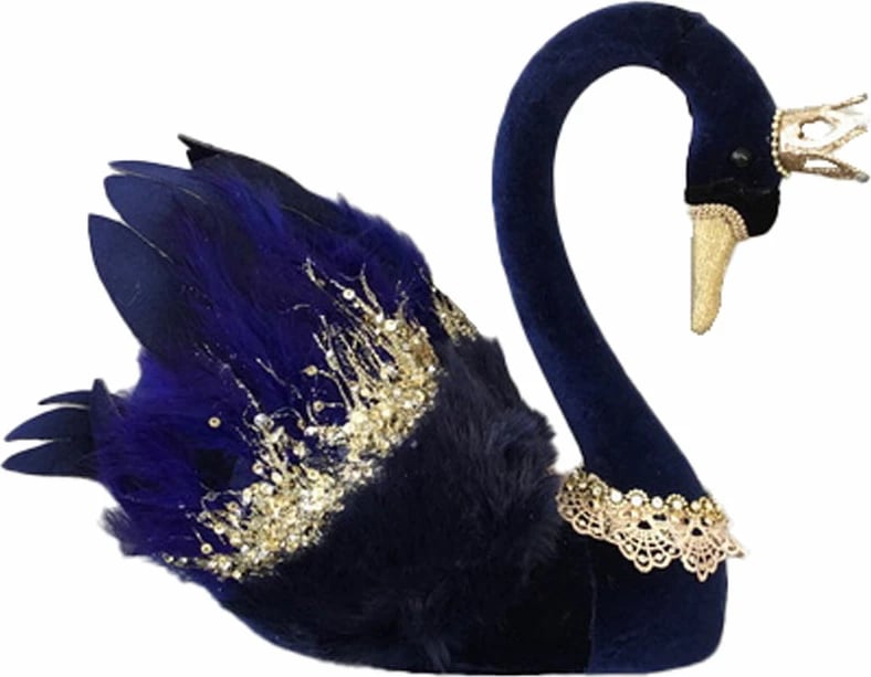 Dekor për Krishtlindje mjellmë, kadife blu, 29x22x29cm Dekor për Krishtlindje mjellmë, kadife blu, 29x22x29cm