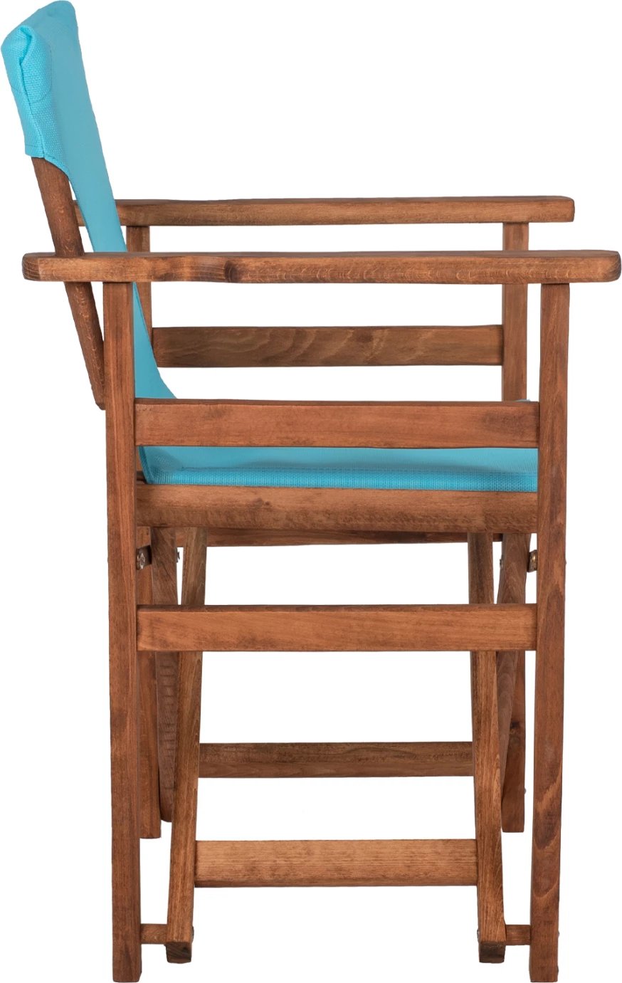 Karrige regjisori LIMNOS FH10368.08, ngjyrë arre dhe tekstilene qiellor, 57x54x88.5 cm