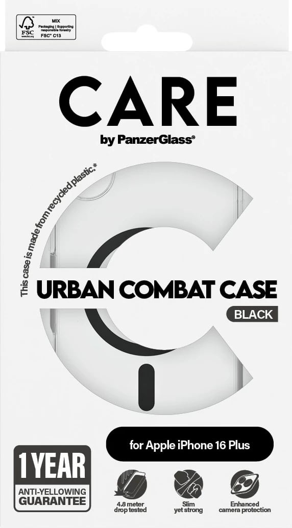 Mbështjellës PanzerGlass CARE Case Flagship MagSAFE për iPhone 16 Plus, transparent
