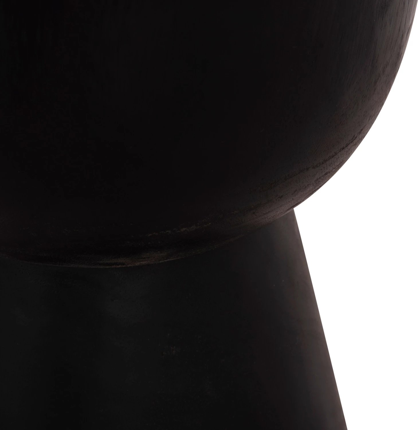 Stool i rrumbullakët Mamba, dru suar i fortë, ngjyrë e zezë, FH9901.12, 30x45cm