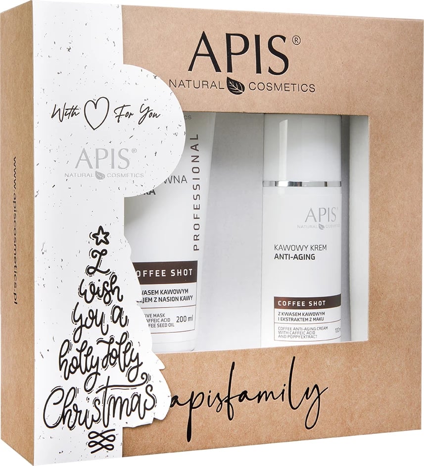 Set për fytyrë për femra APIS Coffee Shot maskë + krem, 200ml + 100ml