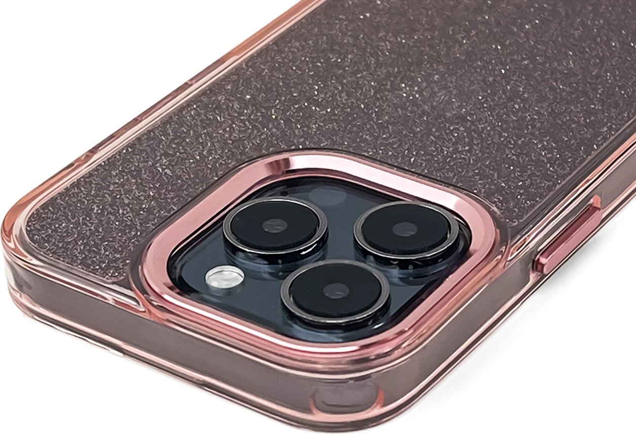 Mbështjellës Hurtel Glitter Case për iPhone 16 Pro Max, rozë me shkëlqim