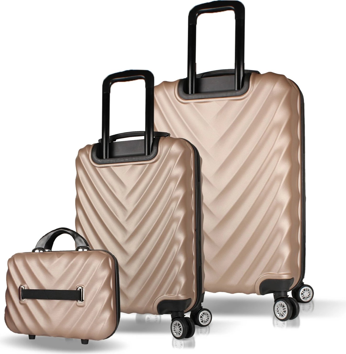 Set valixhesh (3 copë), ngjyrë ari, Zoozie Bags, 7477