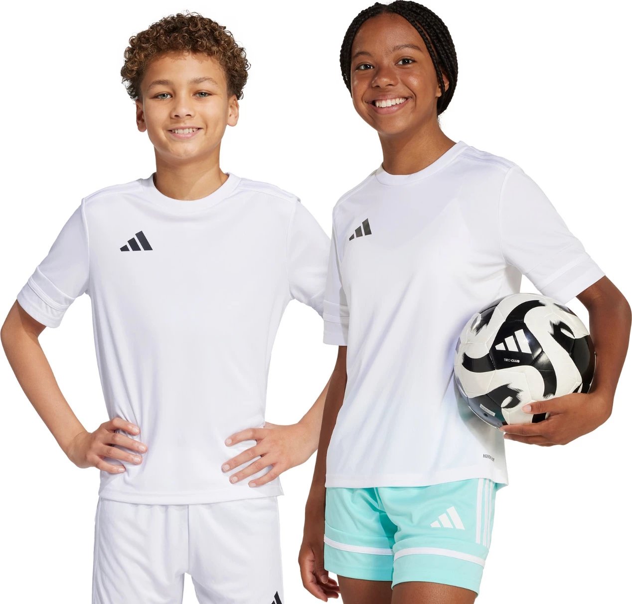 Maicë për fëmijë adidas, femra, e bardhë