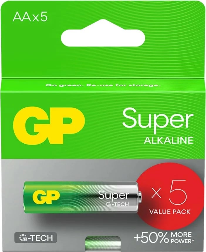 Bateri AA GP Battery Super Alkaline G-TECH, 5 copë
