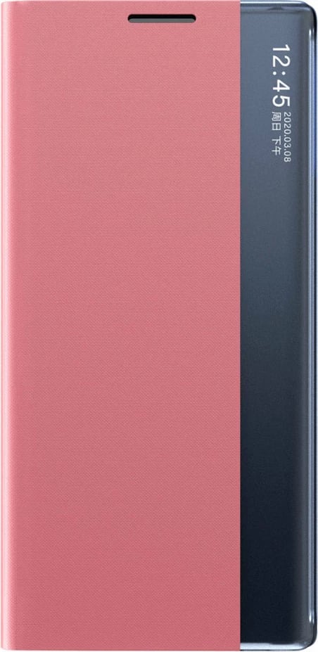 Mbështjellës Hurtel Sleep Case Bookcase me smart window për Samsung Galaxy A22 4G, Rozë