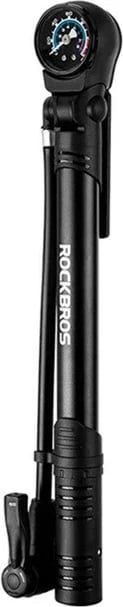 Pompë dore për biçikletë Rockbros 42310006001 me manometër, e zezë