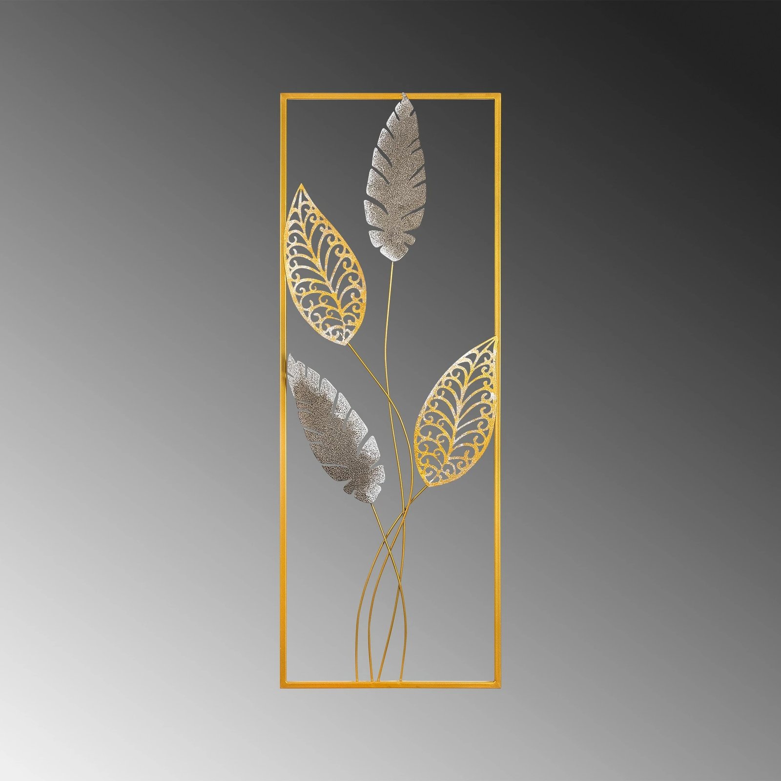 Aksesor dekorativ metalik për mur, Wallity Timeyi, shumëngjyrësh, 32x90x5cm