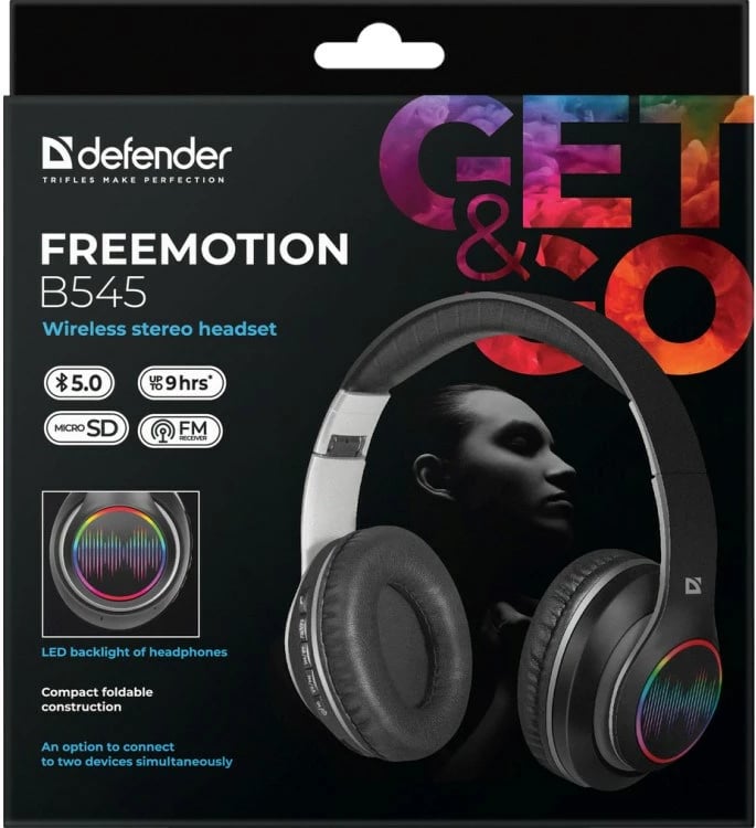 Kufje me bluetooth Defender Freemotion B545, e zezë