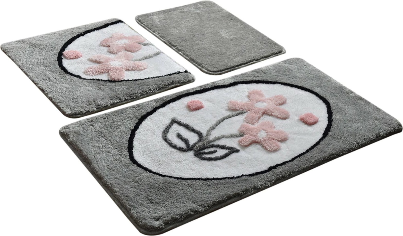 Set tapetë banjoje akrilik (3 copë), Mijolnir, Ladure, gri