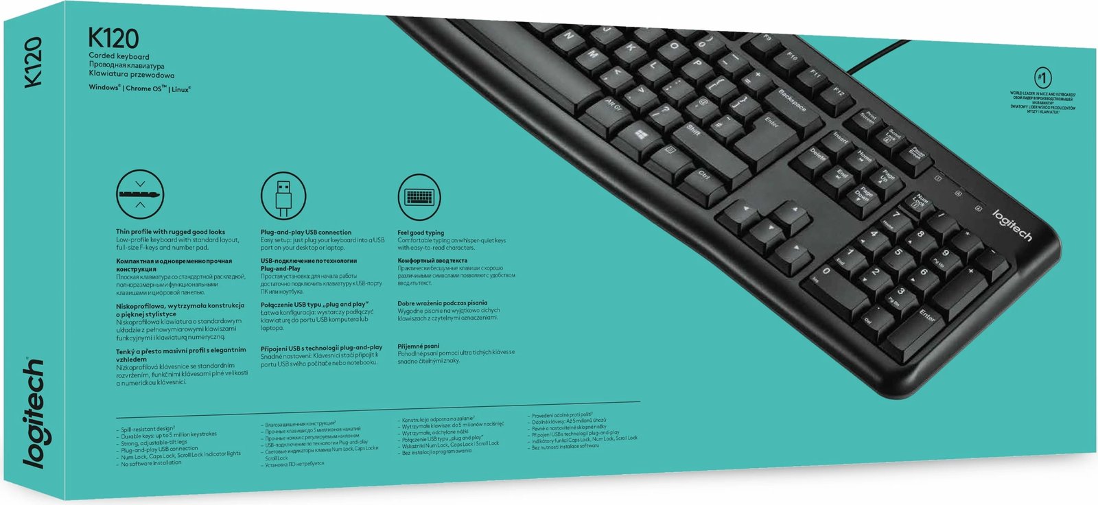 Tastierë Logitech K120, AZERTY, me kabllo, e zezë
