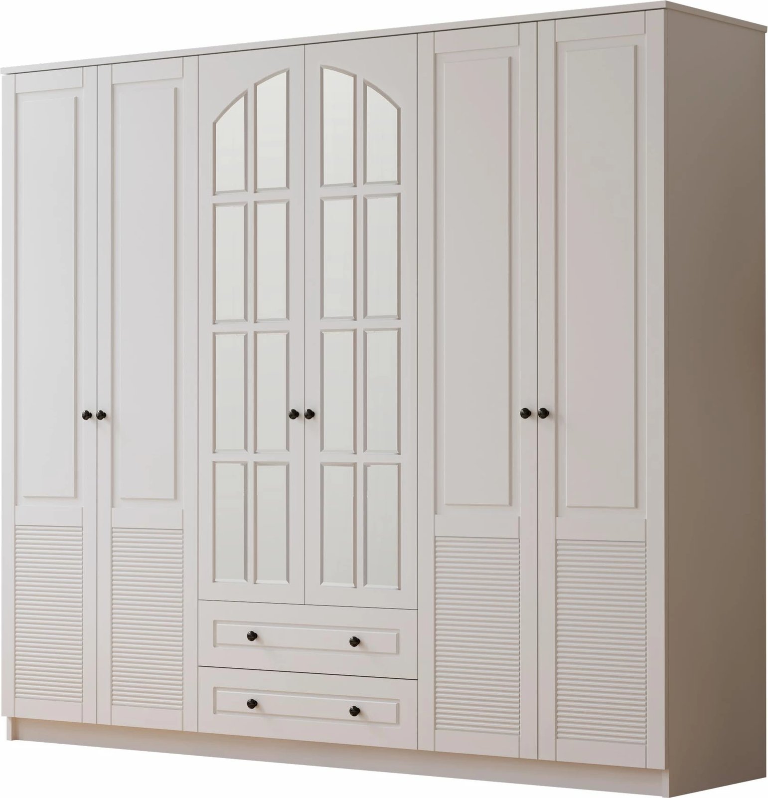 Dollap Skye Decor, Rb-114, ngjyrë e bardhë mat, 210x184x52cm