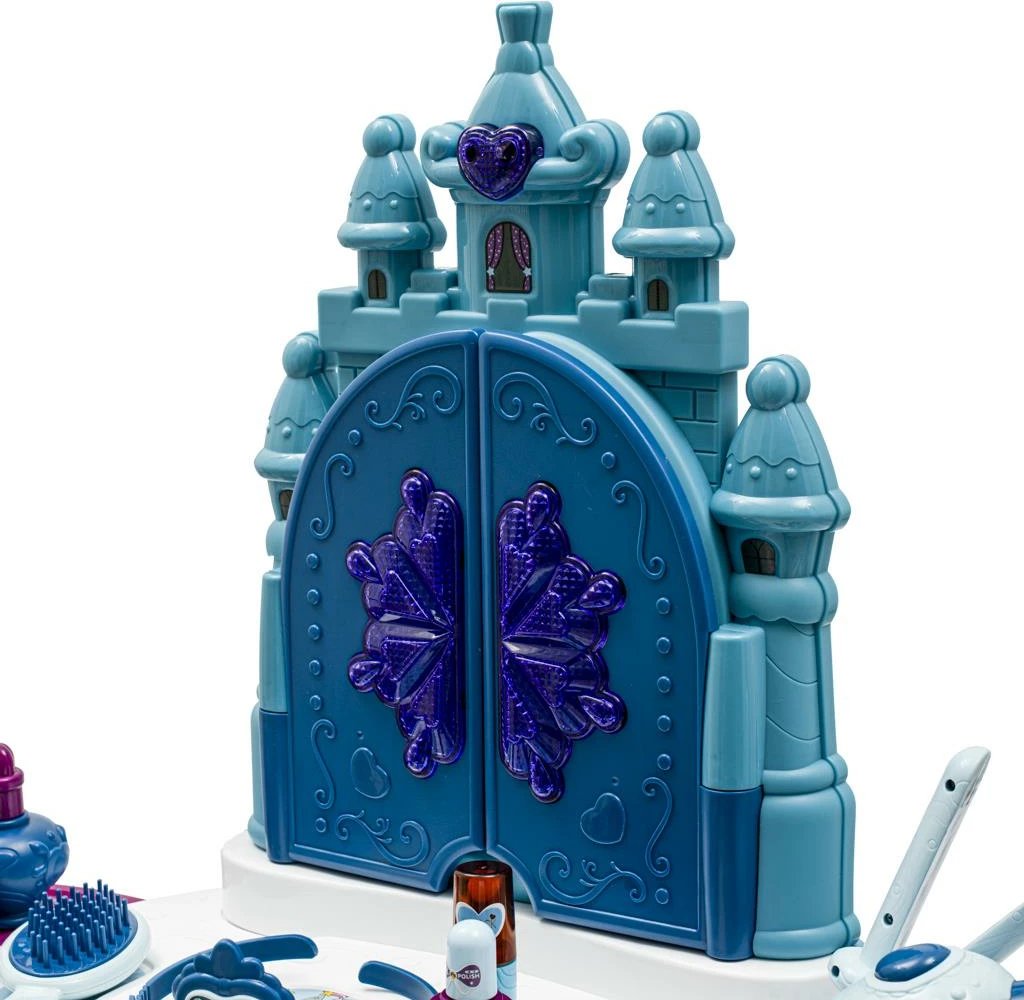 Set tavoline grimimi fëmijësh BABY MIX me dritë e muzikë, me stol, blu