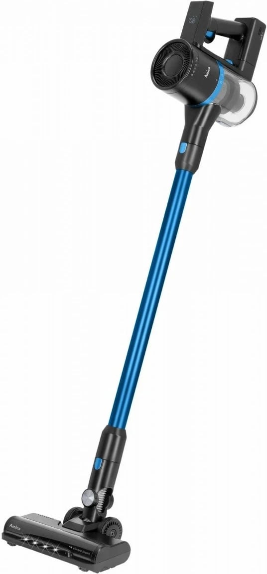 Fshesë pa kabllo Amica VGB 6010, 0.6L, 30min, 275W, filtër EPA, motor BLDC, pa qese, e zezë/blu, set me aksesorë