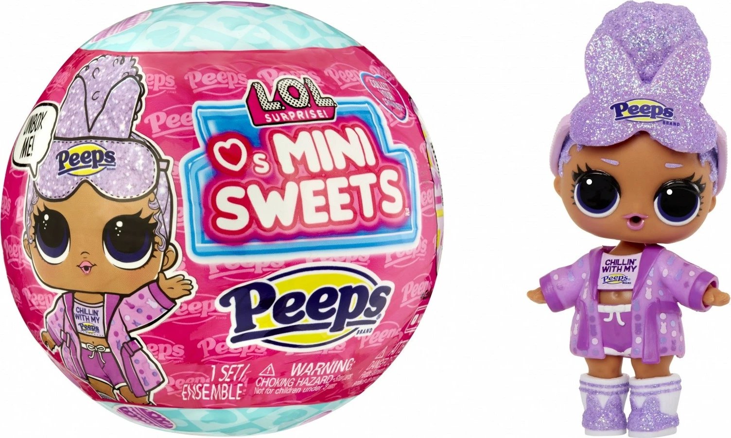 Kukull L.O.L. Surprise Mini Sweets Peeps Sidekick, MGA, 532217euc, plastikë, edicion i veçantë, vjollcë/rozë