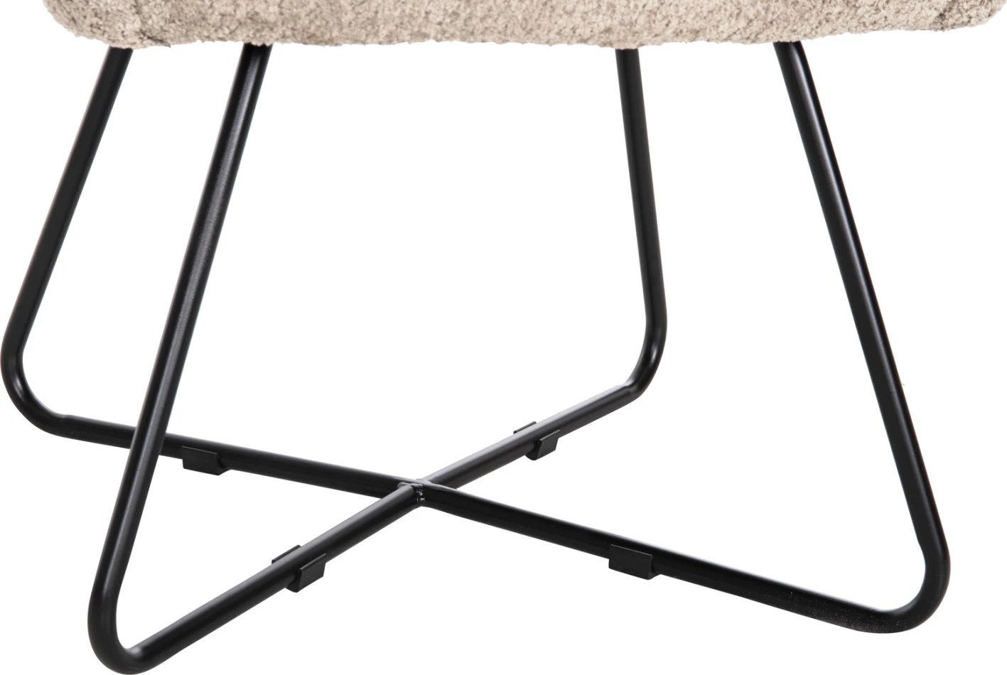 Karrige HARNIS FH9603.08, ngjyrë bezhë, bazë metalike e zezë, 59.5x64x77 cm