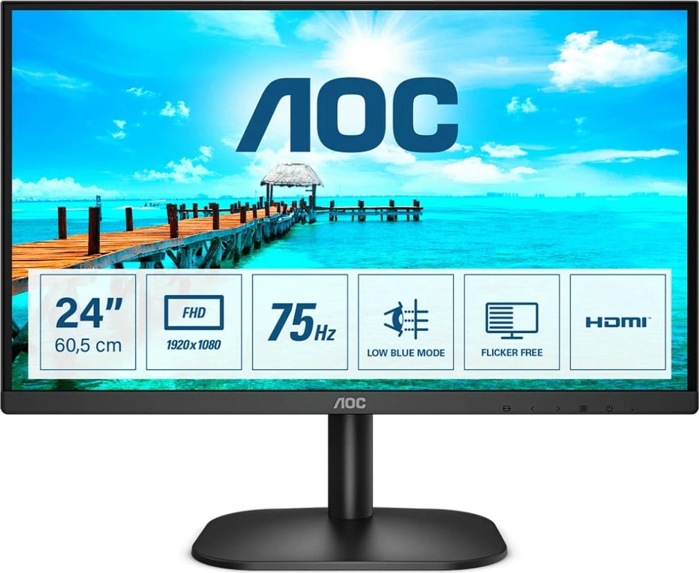 Monitor AOC B2 24B2XHM2, 23.8'', Full HD, LCD, 75Hz, i zi